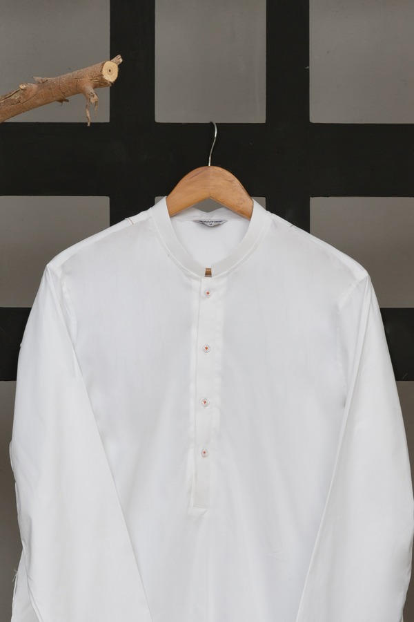 White Dobby Qameez Shalwar Fabric