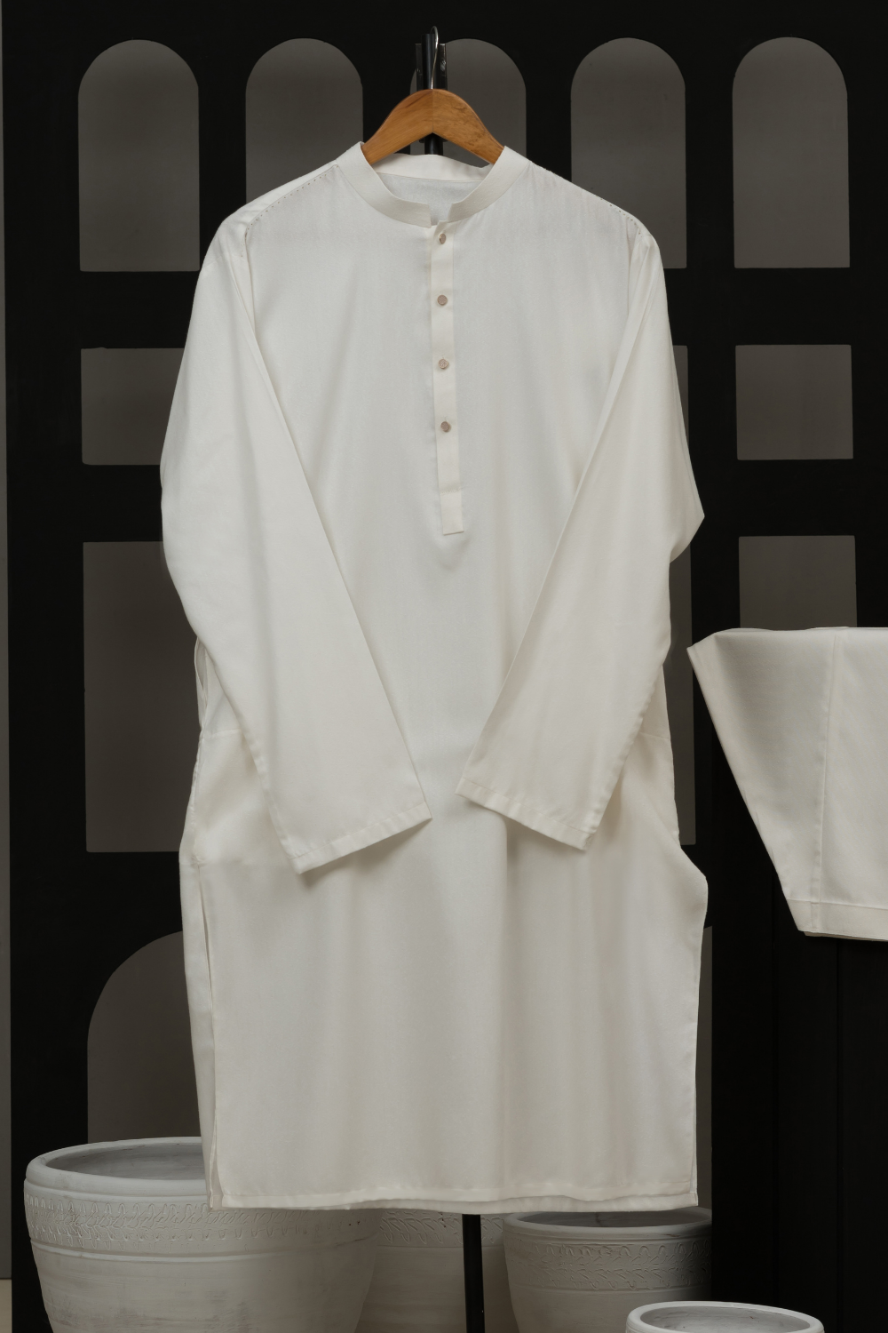 Off White Ayudia Blended Qameez Shalwar Fabric