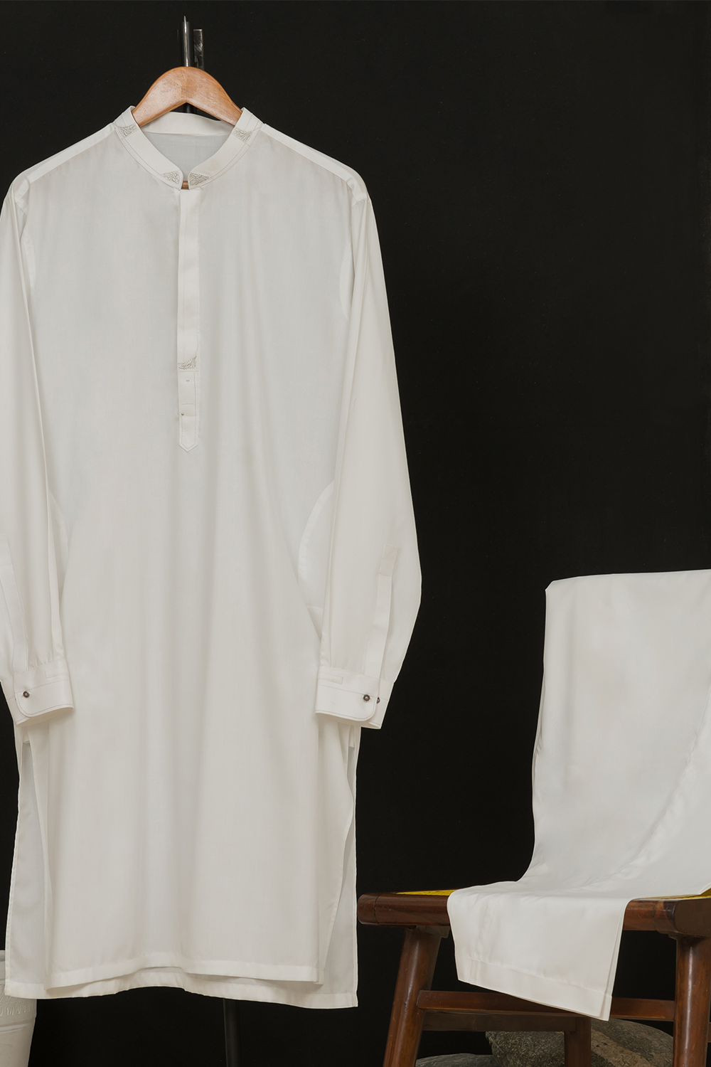 Off White Modal Blended Qameez Shalwar Fabric