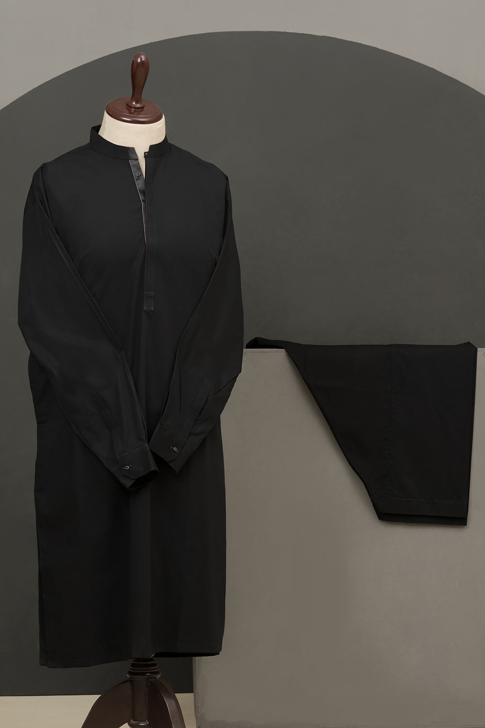 Black Cotton Latha Qameez Shalwar Fabric